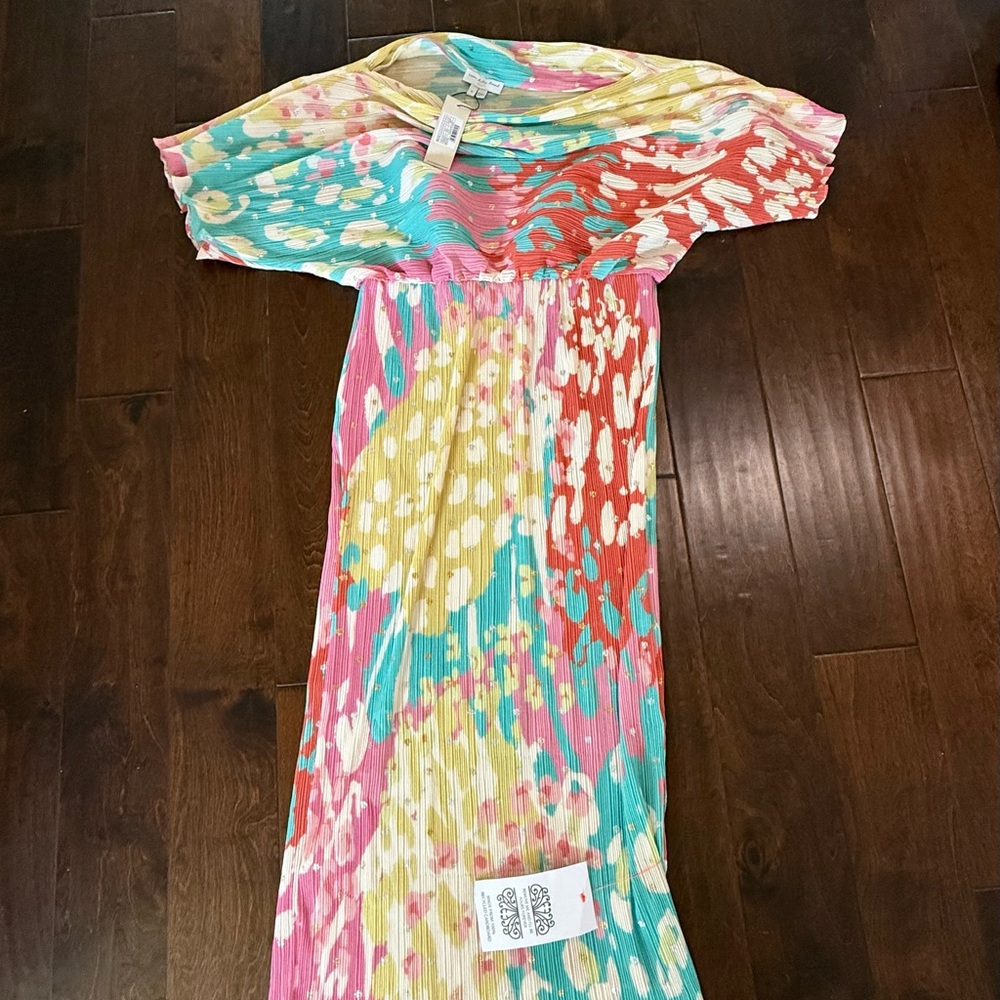 Never Fully Dressed Tilly in Multicolor Animal Print -Pleated Maxi Dress - Picture 4 of 6